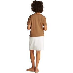 Tommy Hilfiger Damen T-Shirt Kurzarm mit V-Ausschnitt, Beige (Safari Canvas), M Tommy Hilfiger Damen T-Shirt Kurzarm mit V-Ausschnitt, Beige (Safari Canvas), M