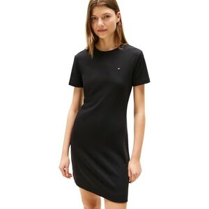 Tommy Hilfiger Damen Kleid New Cody Slim Short Dress aus Baumwolle, Schwarz (Black), S Tommy Hilfiger Damen Kleid New Cody Slim Short Dress aus Baumwolle, Schwarz (Black), S