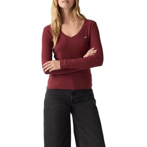 Levi's Damen Essential Hm Ls Vneck T-Shirt, Chocolate Truffle, Small Levi's Damen Essential Hm Ls Vneck T-Shirt, Chocolate Truffle, Small