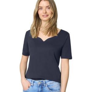 Street One Damen Basic T-Shirt mit Herzausschnitt Street One Damen Basic T-Shirt mit Herzausschnitt