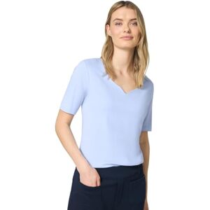 Street One Damen Basic T-Shirt mit Herzausschnitt Street One Damen Basic T-Shirt mit Herzausschnitt