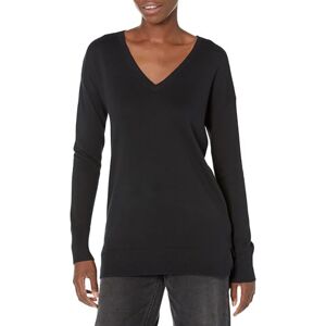 Amazon Essentials Damen Leichter Tunika-Pullover Mit Langen Ärmeln Und V-Ausschnitt (Erhältlich In Übergröße), Schwarz, M Amazon Essentials Damen Leichter Tunika-Pullover Mit Langen Ärmeln Und V-Ausschnitt (Erhältlich In Übergröße), Schwarz, M