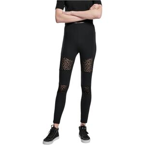 Urban Classics Damen Ladies Laces Inset Leggings, Schwarz (Black 00007), XL Urban Classics Damen Ladies Laces Inset Leggings, Schwarz (Black 00007), XL