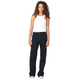 NOISY MAY Damen Denim Jeans Hose Wide Leg Mid Waist Stretch Pants NMYOLANDA, Farben:Schwarz-2, Größe:28W / 32L, Beinlänge:L32 NOISY MAY Damen Denim Jeans Hose Wide Leg Mid Waist Stretch Pants NMYOLANDA, Farben:Schwarz-2, Größe:28W / 32L, Beinlänge:L32