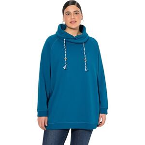 Ulla Popken Damen große Größen Übergrößen Plus Size Sweatshirt, weiter Stehkragen, Taschen, Raglan-Langarm blaugrün 58+ 713963768-58+ Ulla Popken Damen große Größen Übergrößen Plus Size Sweatshirt, weiter Stehkragen, Taschen, Raglan-Langarm blaugrün 58+ 713963768-58+