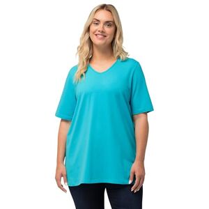 Ulla Popken Damen große Größen Übergrößen Plus Size T-Shirt, A-Linie, V-Ausschnitt, Halbarm tiefes Aqua 54+ 807284740-54+ Ulla Popken Damen große Größen Übergrößen Plus Size T-Shirt, A-Linie, V-Ausschnitt, Halbarm tiefes Aqua 54+ 807284740-54+
