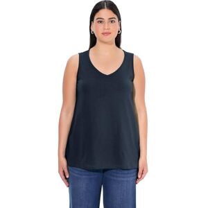 Ulla Popken Damen Feminines Top mit V-Neck T-Shirt, Marine, 54-56 Ulla Popken Damen Feminines Top mit V-Neck T-Shirt, Marine, 54-56