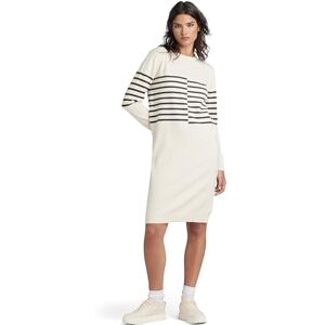 G-STAR RAW Damen Broken Stripe Knitted Kleid, Beige (Antique White D24515-D563-G286), M G-STAR RAW Damen Broken Stripe Knitted Kleid, Beige (Antique White D24515-D563-G286), M