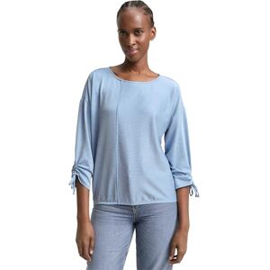 TOM TAILOR Denim Damen Loose Fit Longsleeve mit Streifen & Raffarm 31347 Small Mid Blue White Stripe L TOM TAILOR Denim Damen Loose Fit Longsleeve mit Streifen & Raffarm 31347 Small Mid Blue White Stripe L