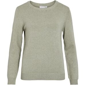 Vila Damen Strickpullover Rundhalsausschnitt O-Neck L/S Knit Top,Oil Green/Detail:Melange,M Vila Damen Strickpullover Rundhalsausschnitt O-Neck L/S Knit Top,Oil Green/Detail:Melange,M