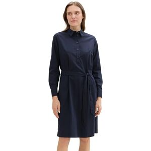 TOM TAILOR Damen Jersey Kleid mit Bindegütel,10668 Sky Captain Blue, 36 TOM TAILOR Damen Jersey Kleid mit Bindegütel,10668 Sky Captain Blue, 36