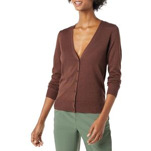 Amazon Essentials Damen Leichter Cardigan-Pulli, Dunkles Kastanienbraun Meliert, L Amazon Essentials Damen Leichter Cardigan-Pulli, Dunkles Kastanienbraun Meliert, L