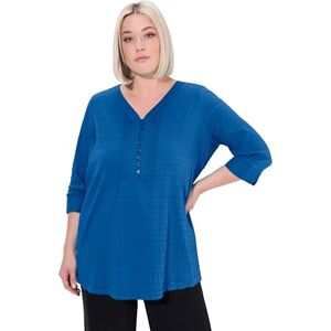 Ulla Popken Damen große Größen Übergrößen Plus Size Bubble-Tunika, Biesen, Herzausschnitt, 3/4-Arm Ulla Popken Damen große Größen Übergrößen Plus Size Bubble-Tunika, Biesen, Herzausschnitt, 3/4-Arm