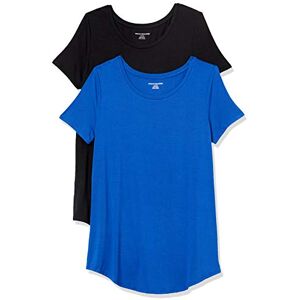 Amazon Essentials Damen Tunika mit U-Ausschnitt und Kurzen Ärmeln, 2er-Pack, Kobaltblau/Schwarz, S Amazon Essentials Damen Tunika mit U-Ausschnitt und Kurzen Ärmeln, 2er-Pack, Kobaltblau/Schwarz, S