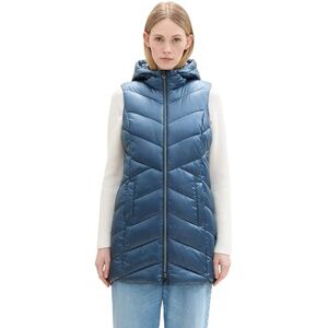 TOM TAILOR Damen Lange Steppweste mit Kapuze,26779 Nighttime Blue, M TOM TAILOR Damen Lange Steppweste mit Kapuze,26779 Nighttime Blue, M