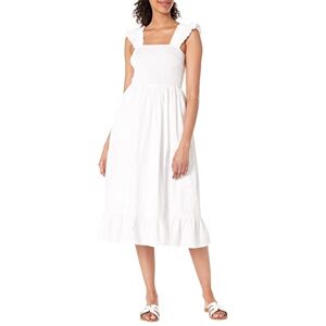 The Drop Kimi Ruffled Shoulder Smocked Midi Dress Kleider, Weiß, Large The Drop Kimi Ruffled Shoulder Smocked Midi Dress Kleider, Weiß, Large