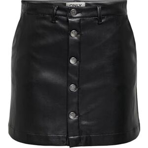 ONLY Damen Onlamazing-Liora Hw Faux Leat Skirt PNT Rock, Black, XL ONLY Damen Onlamazing-Liora Hw Faux Leat Skirt PNT Rock, Black, XL