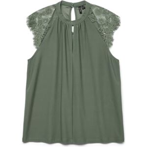 VERO MODA Damen VMMILLA SL LACE Tee GA NOOS T-Shirt, Laurel Wreath, M VERO MODA Damen VMMILLA SL LACE Tee GA NOOS T-Shirt, Laurel Wreath, M