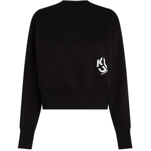 KARL LAGERFELD JEANS , Damen, Monogramm-Logo-Sweat, Normale Passform, Schwarz, XS KARL LAGERFELD JEANS , Damen, Monogramm-Logo-Sweat, Normale Passform, Schwarz, XS