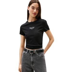 Tommy Jeans Damen Tjw Slim ESS Logo 1 Tee EXT Dw0dw21542 S/S T-Shirt, Black (Black), XXS EU Tommy Jeans Damen Tjw Slim ESS Logo 1 Tee EXT Dw0dw21542 S/S T-Shirt, Black (Black), XXS EU