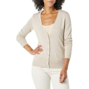 Amazon Essentials Damen Leichter Cardigan-Pulli, Helles Haferbeige, M Amazon Essentials Damen Leichter Cardigan-Pulli, Helles Haferbeige, M