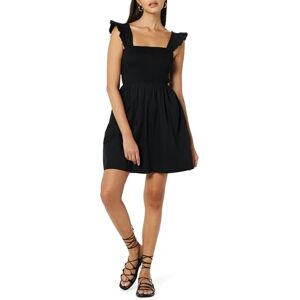 The Drop Kari Ruffled-Shoulder Smocked Mini Dress Kleider, Schwarz, XL The Drop Kari Ruffled-Shoulder Smocked Mini Dress Kleider, Schwarz, XL