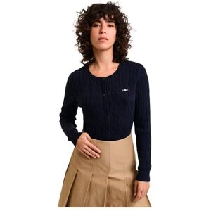 GANT Damen Stretch Cotton Cable Cardigan Strickjacke, Evening Blue, XL EU GANT Damen Stretch Cotton Cable Cardigan Strickjacke, Evening Blue, XL EU