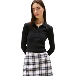 Tommy Jeans Damen Tjw Essential Polo Sweater Dw0dw21829 Pullover, Black (Black), M EU Tommy Jeans Damen Tjw Essential Polo Sweater Dw0dw21829 Pullover, Black (Black), M EU