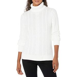Amazon Essentials Damen Leichter Rollkragenpullover Mit Zopfmuster (Erhältlich In Übergröße), Weiß, M Amazon Essentials Damen Leichter Rollkragenpullover Mit Zopfmuster (Erhältlich In Übergröße), Weiß, M