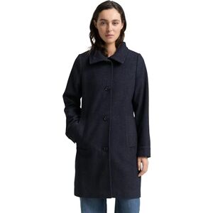 TOM TAILOR Damen 1047522 Wollmantel Mit Stehkragen, 38363 Navy Heringbone, M EU TOM TAILOR Damen 1047522 Wollmantel Mit Stehkragen, 38363 Navy Heringbone, M EU
