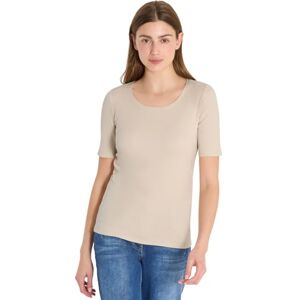 Cecil Basic T-Shirt mit Rundhals in Unifarbe Pearl beige L Cecil Basic T-Shirt mit Rundhals in Unifarbe Pearl beige L