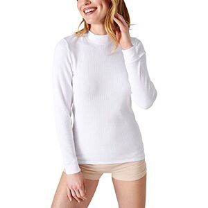 Damart Damen Langarm-Shirt Shirt mit Stehkragen Geripptes Material, Unterwäsche, weiß, Large Damart Damen Langarm-Shirt Shirt mit Stehkragen Geripptes Material, Unterwäsche, weiß, Large