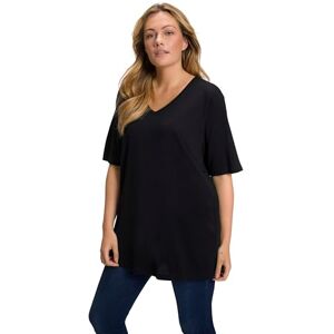 Ulla Popken Damen große Größen Übergrößen Plus Size T-Shirt, V-Ausschnitt, Relaxed, Halbarm schwarz 50+ 515283100-50+ Ulla Popken Damen große Größen Übergrößen Plus Size T-Shirt, V-Ausschnitt, Relaxed, Halbarm schwarz 50+ 515283100-50+