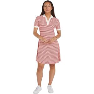 Tommy Hilfiger Damen Polokleid Gestreift, Mehrfarbig (Breton Fierce Red/Ecru), XL Tommy Hilfiger Damen Polokleid Gestreift, Mehrfarbig (Breton Fierce Red/Ecru), XL