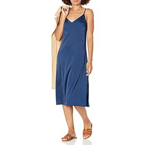 The Drop Damen Ana Silky Midi-Slip-Kleid mit V-Ausschnitt, Marineblau, XL The Drop Damen Ana Silky Midi-Slip-Kleid mit V-Ausschnitt, Marineblau, XL