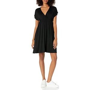 Amazon Essentials Damen Surplice-Kleid (Erhältlich in Übergröße), Schwarz, M Amazon Essentials Damen Surplice-Kleid (Erhältlich in Übergröße), Schwarz, M