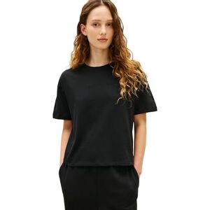 Tommy Hilfiger Damen T-Shirt Kurzarm Logo mit Rundhalsausschnitt, Schwarz (Black), L Tommy Hilfiger Damen T-Shirt Kurzarm Logo mit Rundhalsausschnitt, Schwarz (Black), L