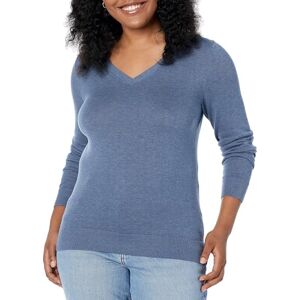 Amazon Essentials Damen Pullover mit klassischer Passform, leicht, langärmelig, V-Ausschnitt (erhältlich in Übergröße), Blue Heather, 2X Amazon Essentials Damen Pullover mit klassischer Passform, leicht, langärmelig, V-Ausschnitt (erhältlich in Übergröße), Blue Heather, 2X