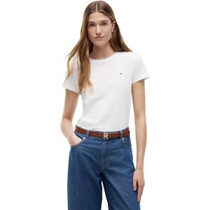Tommy Hilfiger Damen T-Shirt Kurzarm Heritage Rundhalsausschnitt, Weiß (Classic White), M Tommy Hilfiger Damen T-Shirt Kurzarm Heritage Rundhalsausschnitt, Weiß (Classic White), M