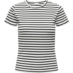 JDY Damen Gestreiftes Shirt Oberteil Basic Rundhals T-Shirt Modisches Top SOLAR, Farben:Weiß-2, Größe:M JDY Damen Gestreiftes Shirt Oberteil Basic Rundhals T-Shirt Modisches Top SOLAR, Farben:Weiß-2, Größe:M