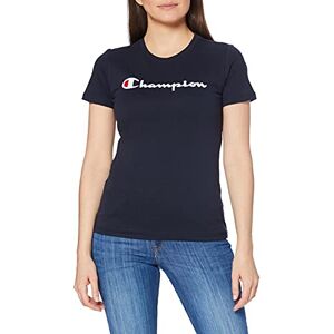 Champion Damen Classic Logo Crewneck T-shirt T-Shirt, Marineblau, S Champion Damen Classic Logo Crewneck T-shirt T-Shirt, Marineblau, S