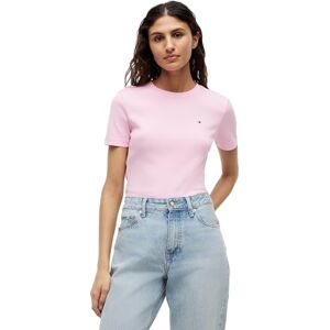 Tommy Hilfiger Damen T-Shirt Kurzarm Slim Cody Rundhalsausschnitt, Rosa (Classic Pink), XXL Tommy Hilfiger Damen T-Shirt Kurzarm Slim Cody Rundhalsausschnitt, Rosa (Classic Pink), XXL