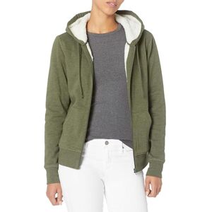 Amazon Essentials Damen Sherpa-Fleecejacke mit durchgehendem Reißverschluss und Kapuze, Olivenheide, L Amazon Essentials Damen Sherpa-Fleecejacke mit durchgehendem Reißverschluss und Kapuze, Olivenheide, L