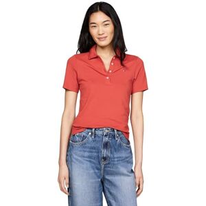 Tommy Hilfiger Damen Poloshirt Kurzarm Slim Fit, Rot (Terra Red), S Tommy Hilfiger Damen Poloshirt Kurzarm Slim Fit, Rot (Terra Red), S