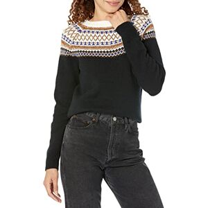 Amazon Essentials Damen Soft-Touch-Pullover mit Rundhalsausschnitt und Fair-Isle-Muster, Schwarz Classic Fairisle, L Amazon Essentials Damen Soft-Touch-Pullover mit Rundhalsausschnitt und Fair-Isle-Muster, Schwarz Classic Fairisle, L
