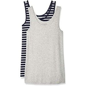 Amazon Essentials Damen Tanktop, Schmale Passform, 2er-Pack, Hellgrau Meliert/Marineblau Weiß Streifen, S Amazon Essentials Damen Tanktop, Schmale Passform, 2er-Pack, Hellgrau Meliert/Marineblau Weiß Streifen, S