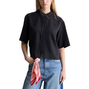 Marc O' Polo Marc OߴPolo Denim Damen Kurzarmbluse Cropped Relaxed Fit, Blau (Blue Depths), XL Marc O' Polo Marc OߴPolo Denim Damen Kurzarmbluse Cropped Relaxed Fit, Blau (Blue Depths), XL