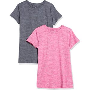 Amazon Essentials Damen Schnelltrocknendes Kurzärmliges Sport-T-Shirt aus Tech Stretch mit Rundhalsausschnitt, 2er-Pack, Himbeere Space-dye/Kohlegrau Space-dye, L Amazon Essentials Damen Schnelltrocknendes Kurzärmliges Sport-T-Shirt aus Tech Stretch mit Rundhalsausschnitt, 2er-Pack, Himbeere Space-dye/Kohlegrau Space-dye, L