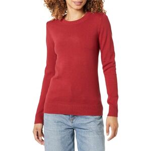 Amazon Essentials Damen Pullover Mit Rundhalsausschnitt Aus 100 % Baumwolle (Erhältlich In Übergröße), Dunkelrot, S Amazon Essentials Damen Pullover Mit Rundhalsausschnitt Aus 100 % Baumwolle (Erhältlich In Übergröße), Dunkelrot, S