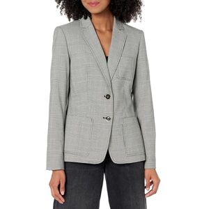 Tommy Hilfiger Damen Businessjacke mit Schmeichelnder Passform und Einknopfverschluss Blazer, Schwarz/Elfenbein, 38 Tommy Hilfiger Damen Businessjacke mit Schmeichelnder Passform und Einknopfverschluss Blazer, Schwarz/Elfenbein, 38